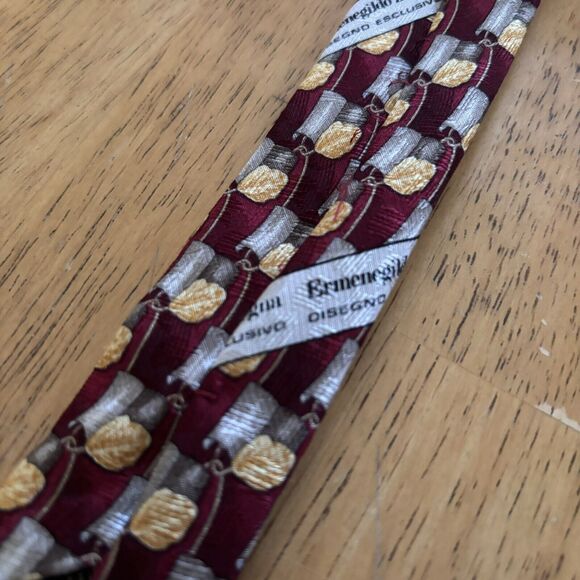 Ermenegildo‎ Zegna Silk Tie Multicolor Abstract Floral Pattern Designer Necktie - Picture 6 of 10